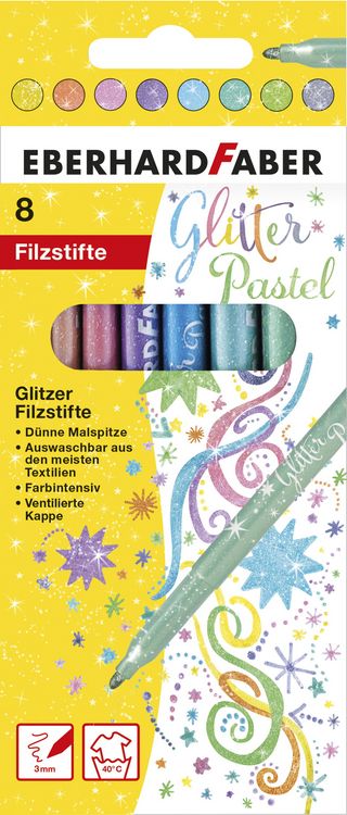 Produktbild: Filzstifte Glitzer Pastell