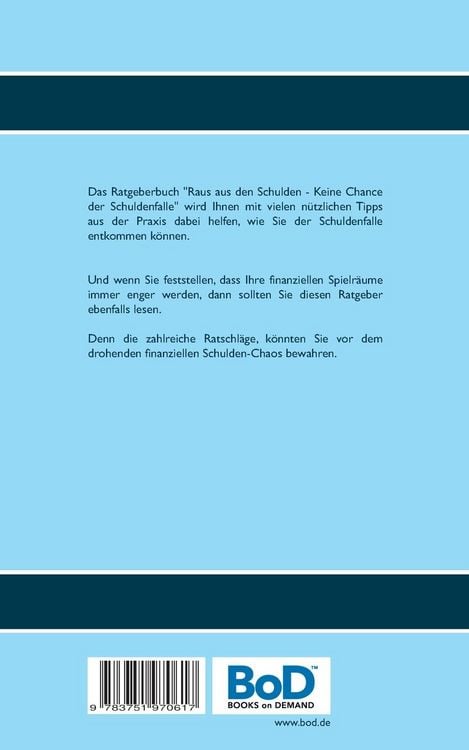 Produktbild: Keine Chance der Schuldenfalle