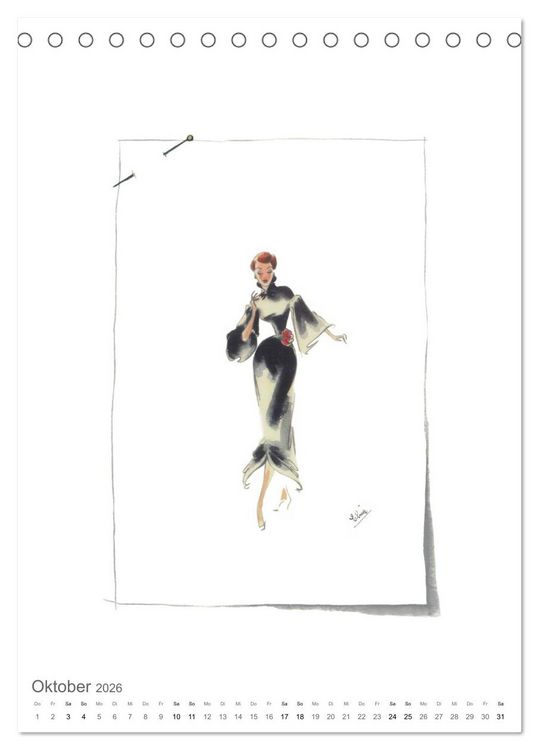 Produktbild: FIGURINEN 2026 - Fashion von 1949 - Originale von Elina Ruffinengo (Tischkalender 2026 DIN A5 hoch), CALVENDO Monatskalender