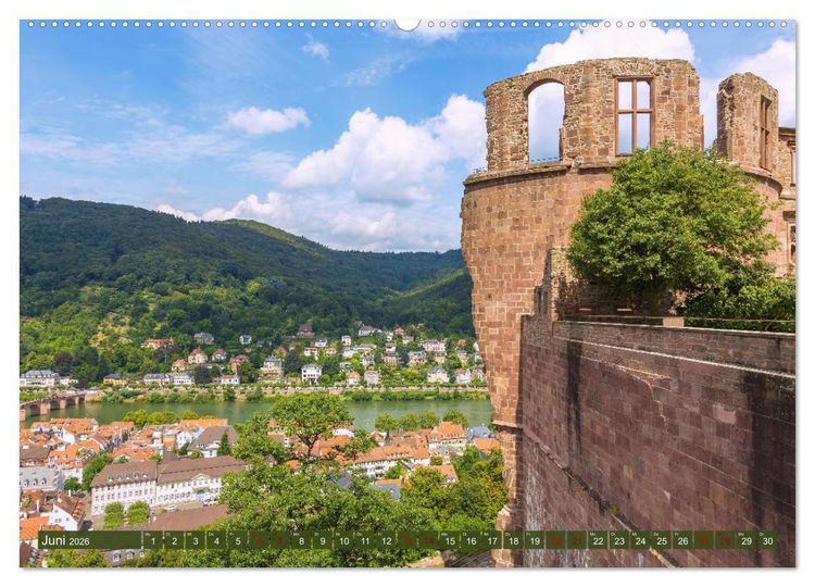 Produktbild: Heidelberger Neckarzauber (hochwertiger Premium Wandkalender 2026 DIN A2 quer), Kunstdruck in Hochglanz