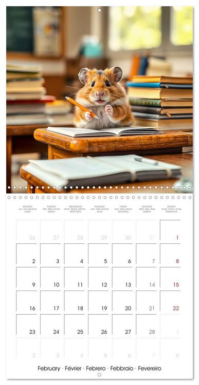 Produktbild: AI Hamsters at school (Wall Calendar 2026 12 &times; 12 Inch) CALVENDO 12 Month Wall Calendar