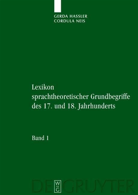 Produktbild: Lexikon sprachtheoretischer Grundbegriffe des 17. und 18. Jahrhunderts