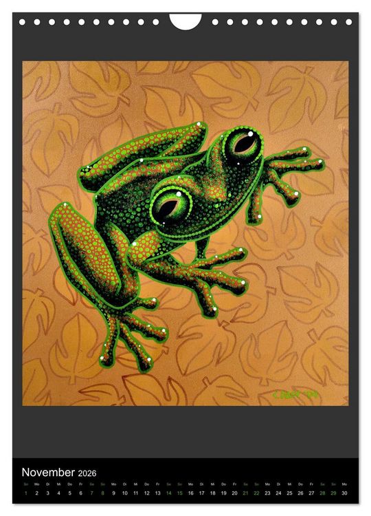 Produktbild: Acrylic paintings - Pfeilgiftfr&ouml;sche und Cham&auml;leons (Wandkalender 2026 DIN A4 hoch), CALVENDO Monatskalender