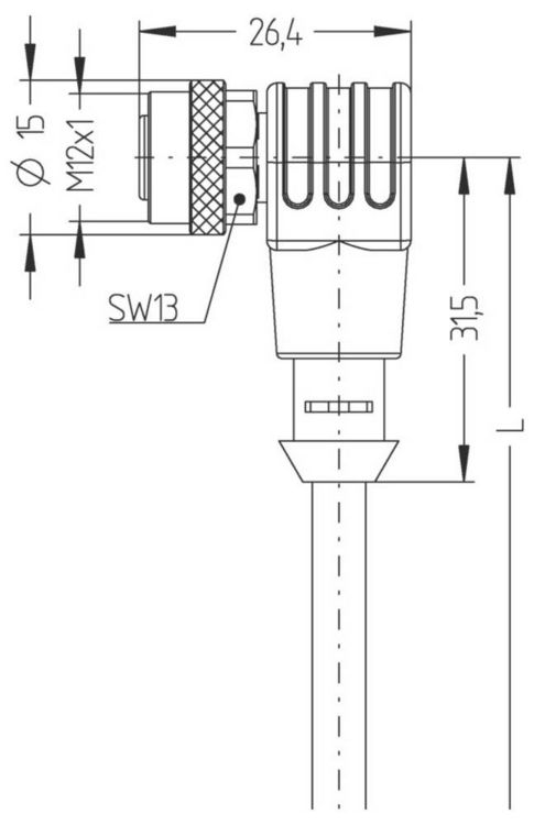 Produktbild: Escha 8045238 Sensor-/Aktor-Anschlussleitung 5.0m Polzahl Sensoren: 4 1St.