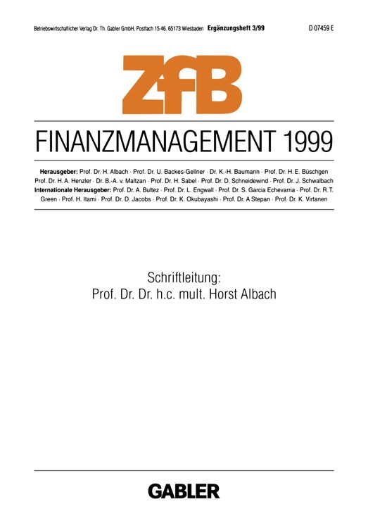 Produktbild: Finanzmanagement 1999