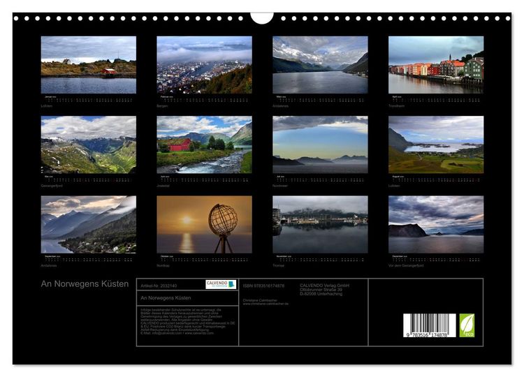 Produktbild: An Norwegens K&uuml;sten (Wandkalender 2026 DIN A3 quer), CALVENDO Monatskalender