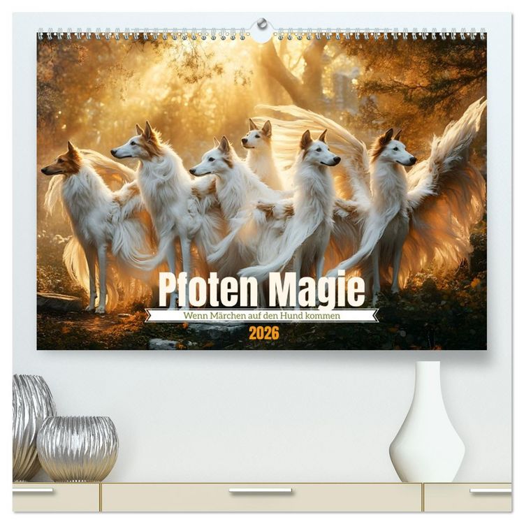 Produktbild: Pfoten Magie (hochwertiger Premium Wandkalender 2026 DIN A2 quer), Kunstdruck in Hochglanz