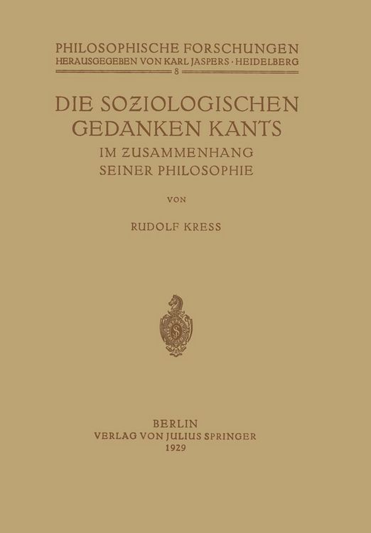 Produktbild: Die Soziologischen Gedanken Kants im Zusammenhang seiner Philosophie