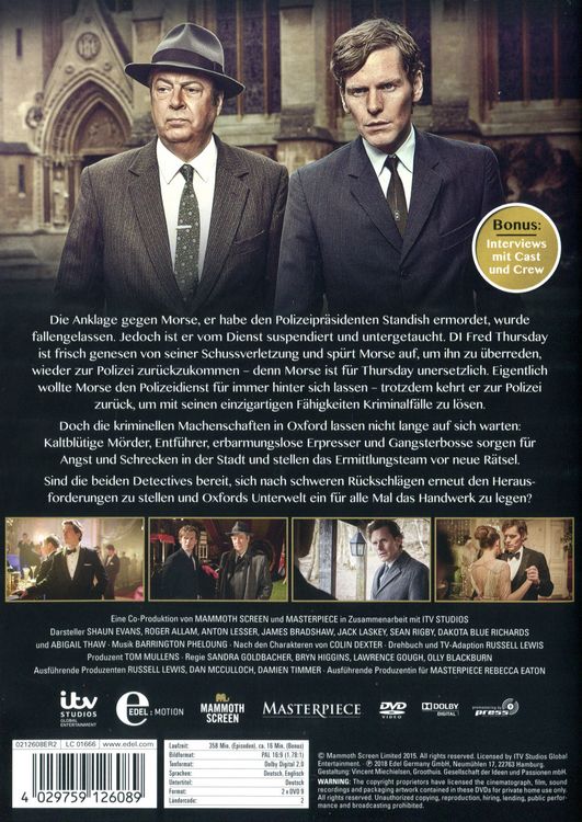 Produktbild: Der junge Inspektor Morse - Staffel 3 [2 DVDs]