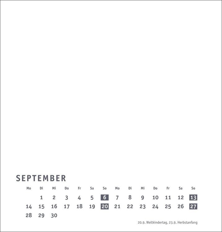 Produktbild: Premium-Bastelkalender weiß mittel 2026