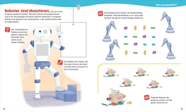 Produktbild: WAS IST WAS Junior Mitmach-Heft Roboter