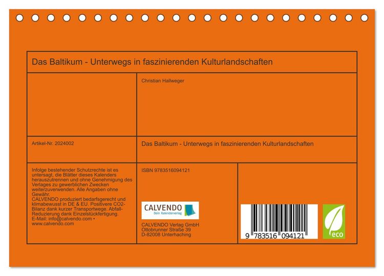 Produktbild: Das Baltikum - Unterwegs in faszinierenden Kulturlandschaften (Tischkalender 2026 DIN A5 quer), CALVENDO Monatskalender