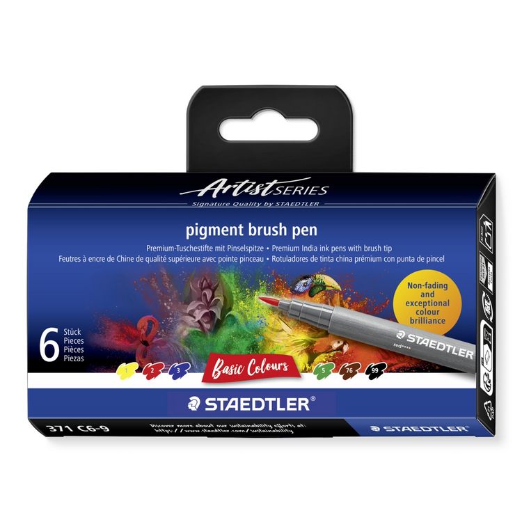 Produktbild: Pinselmaler pigment brush 371 Fasermaler mit Pinselspitze