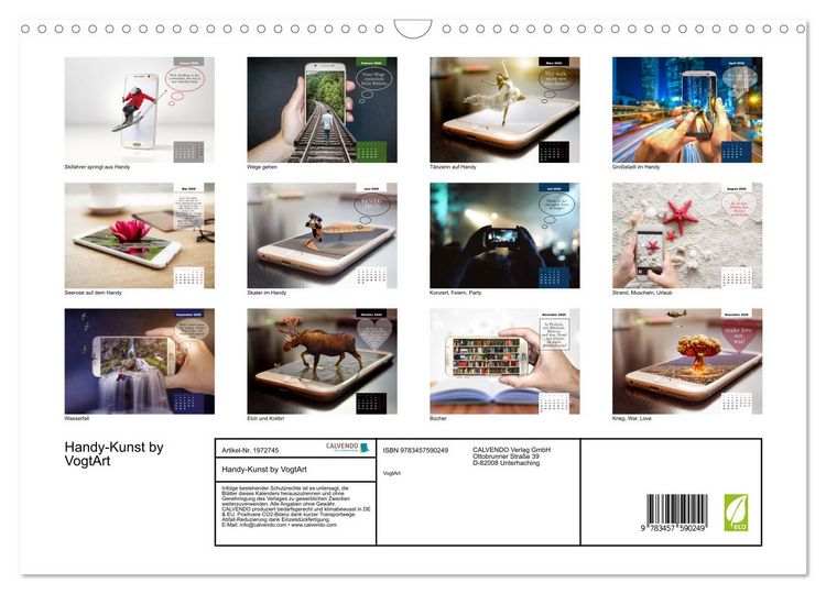 Produktbild: Handy-Kunst by VogtArt (Wandkalender 2026 DIN A3 quer), CALVENDO Monatskalender