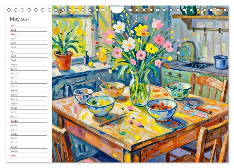 Produktbild: Painted Kitchen Moments - Twelve expressive interiors (Wall Calendar 2027 DIN A4 landscape), CALVENDO 12 Month Wall Calendar