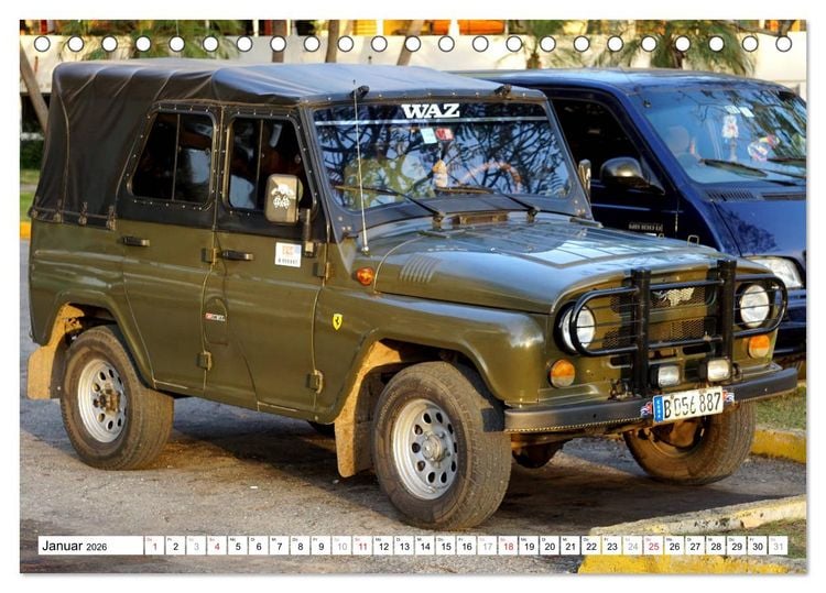 Produktbild: Sowjet-Legende - Der Gel&auml;ndewagen UAZ-469 in Kuba (Tischkalender 2026 DIN A5 quer), CALVENDO Monatskalender