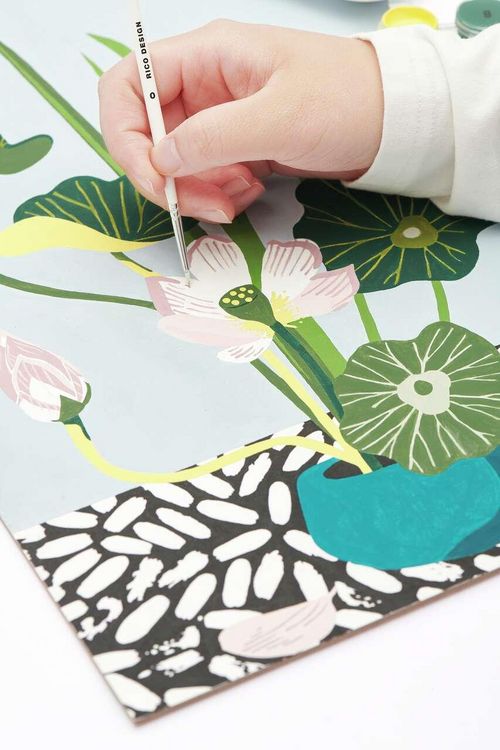Produktbild: Malen nach Zahlen Set, Lotus, 26 x 37 cm,, Inhalt: