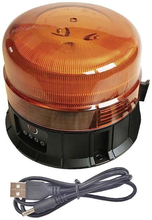Produktbild: Berger & Schr&ouml;ter Rundumleuchte Akku LED RKL 12/24VR65 20288 5 V akkubetrieben Magnet-Befestigung, Schraubfu&szlig;, Saugfu&szlig; Orange