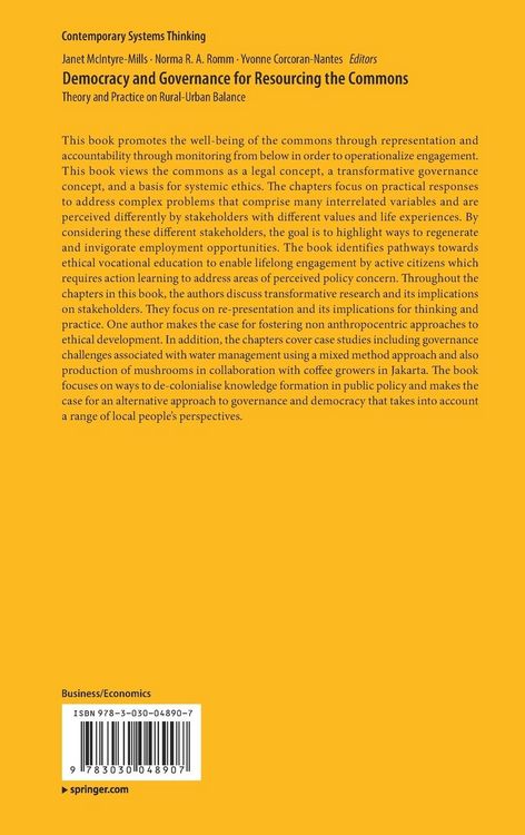 Produktbild: Democracy and Governance for Resourcing the Commons