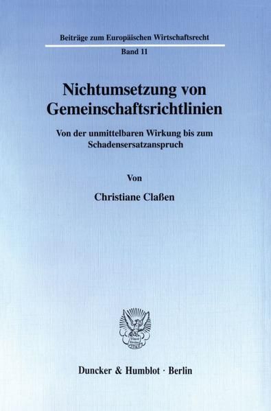 Produktbild: Nichtumsetzung von Gemeinschaftsrichtlinien.