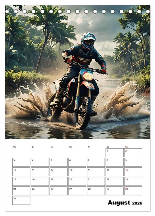 Produktbild: Vollgas und Adrenalin - Motocross-Action pur! (Tischkalender 2026 DIN A5 hoch), CALVENDO Monatskalender
