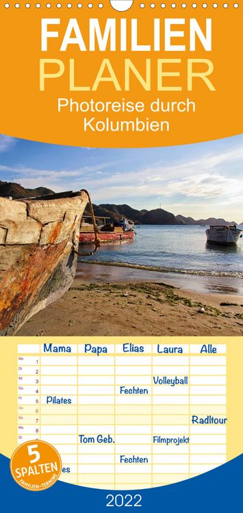 Produktbild: Familienplaner Photoreise durch Kolumbien (Wandkalender 2022 , 21 cm x 45 cm, hoch)