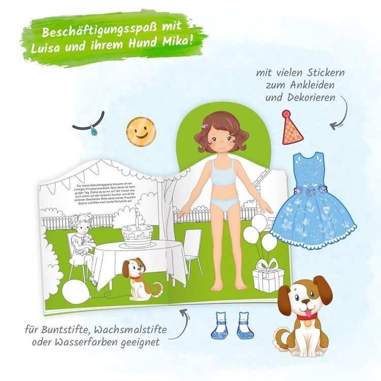 Produktbild: Tr&ouml;tsch Besch&auml;ftigungsbuch Malbuch Stickerbuch Meine liebste Anziehpuppe