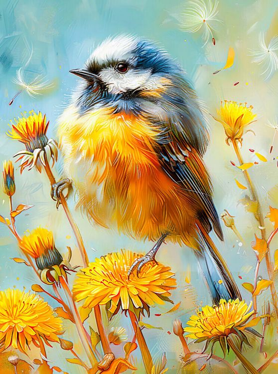 Produktbild: CALVENDO Puzzle Einheimischer Singvogel Eurasische Blaumeise Malerei | 2000 Teile Lege-Gr&ouml;&szlig;e 90x67cm Foto-Puzzle f&uuml;r gl&uuml;ckliche Stunden
