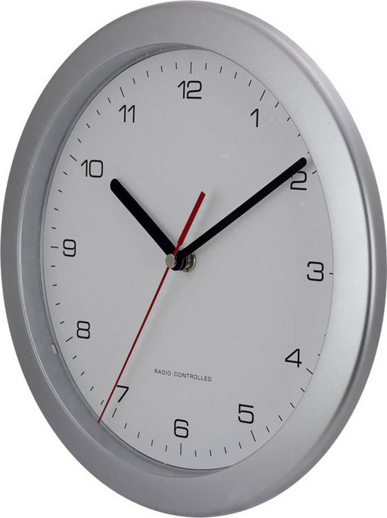 Produktbild: EUROTIME 56787 Funk Wanduhr 25cm x 38mm Silber