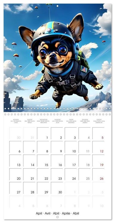 Produktbild: Outdoor adventure with an AI-Chihuahua (Wall Calendar 2026 12 &times; 12 Inch) CALVENDO 12 Month Wall Calendar