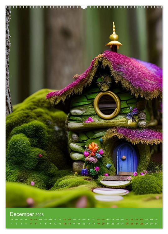 Produktbild: Tiny Fairy Havens (High Quality Premium Wall Calendar 2026 DIN A2 portrait),CALVENDO 12 Month Wall Calendar