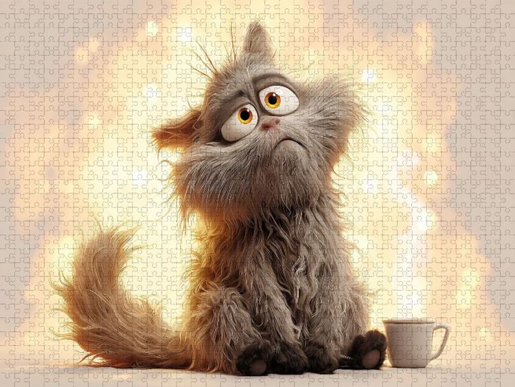 Produktbild: CALVENDO Puzzle Ein Motiv aus dem Kalender Katzenhumor im Blick | 1000 Teile Lege-Gr&ouml;&szlig;e 64x48cm Foto-Puzzle f&uuml;r gl&uuml;ckliche Stunden