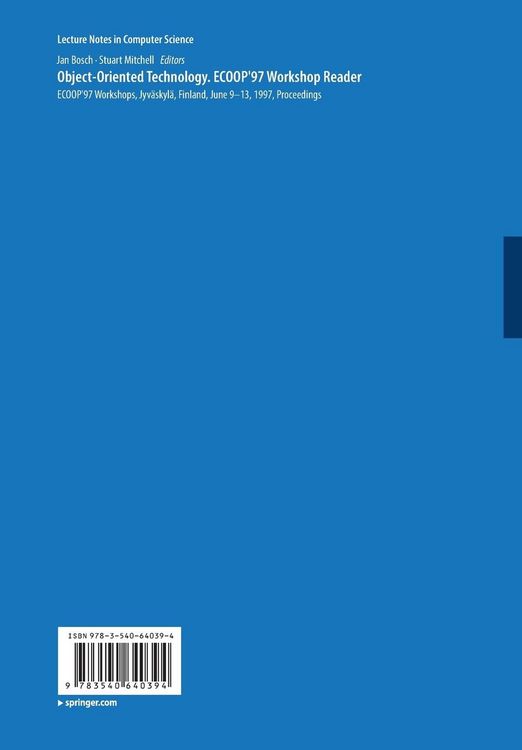 Produktbild: Object-Oriented Technology ECOOP'97 Workshop Reader