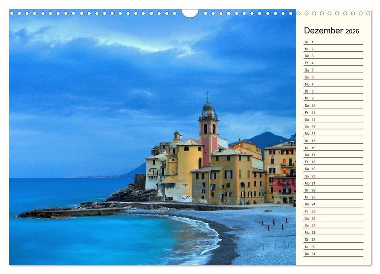 Produktbild: Ligurien - Berge und Meer (Wandkalender 2026 DIN A3 quer), CALVENDO Monatskalender