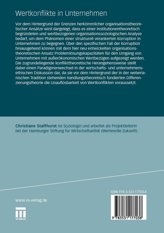 Produktbild: Wertkonflikte in Unternehmen