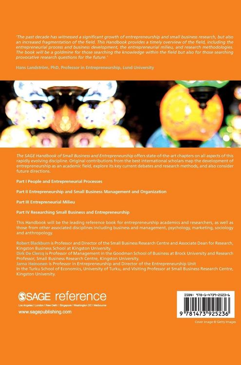 Produktbild: The SAGE Handbook of Small Business and Entrepreneurship