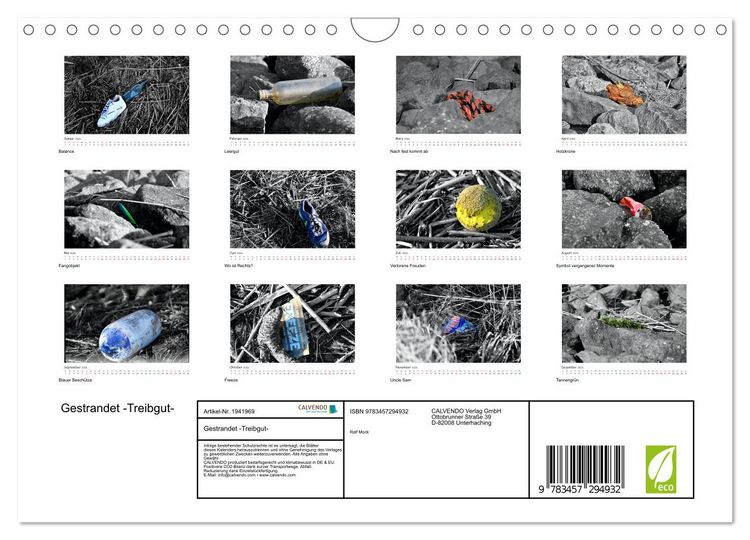 Produktbild: Gestrandet -Treibgut- (Wandkalender 2026 DIN A4 quer), CALVENDO Monatskalender