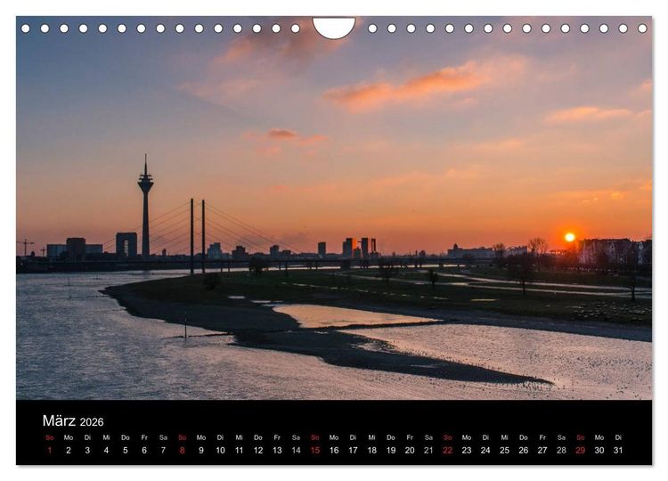 Produktbild: D&uuml;sseldorf - Rheinansichten (Wandkalender 2026 DIN A4 quer), CALVENDO Monatskalender
