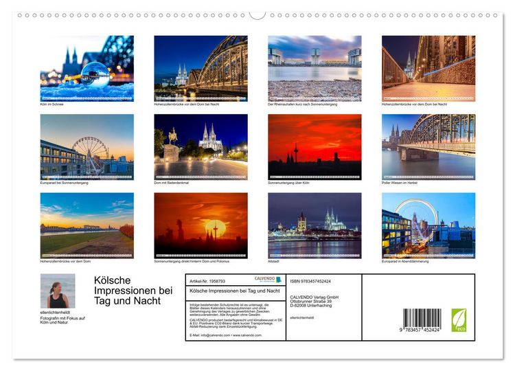 Produktbild: K&ouml;lsche Impressionen bei Tag und Nacht (hochwertiger Premium Wandkalender 2026 DIN A2 quer), Kunstdruck in Hochglanz