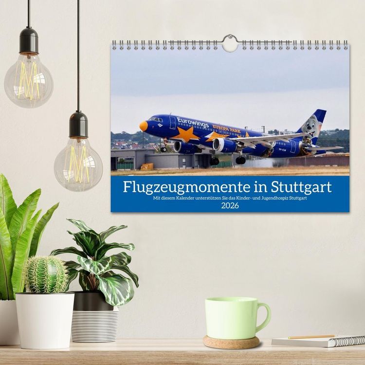 Produktbild: Flugzeugmomente in Stuttgart (Wandkalender 2026 DIN A4 quer), CALVENDO Monatskalender
