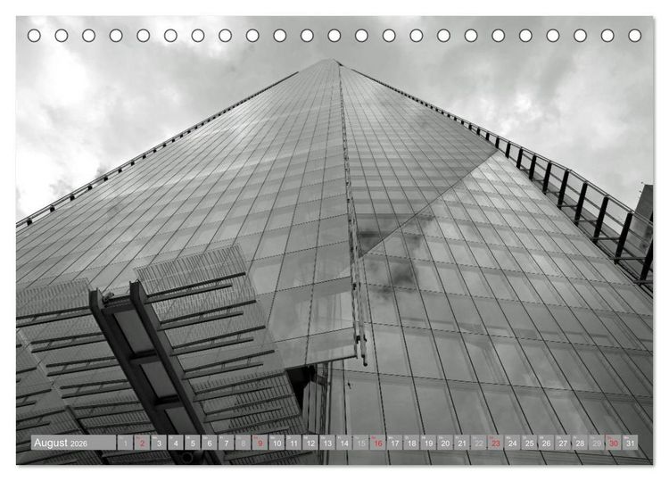 Produktbild: London in Schwarz-Wei&szlig; (Tischkalender 2026 DIN A5 quer), CALVENDO Monatskalender