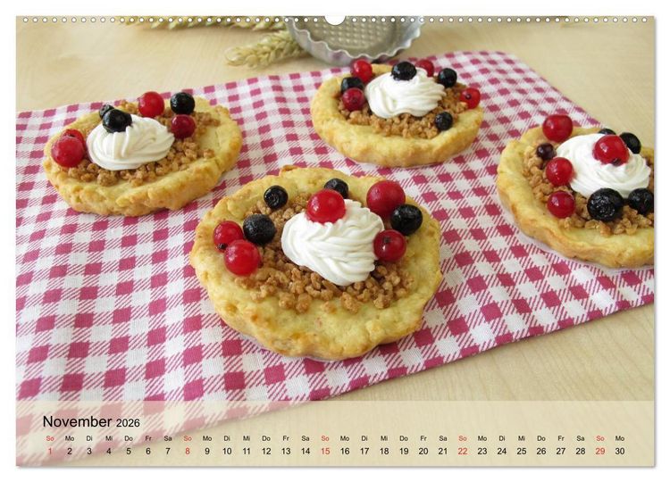 Produktbild: Mug Cakes, Minigugel, Tartelettes und andere kleine Kuchen (Wandkalender 2026 DIN A2 quer), CALVENDO Monatskalender