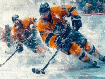 Produktbild: CALVENDO Puzzle Eishockey, attacktieren | 2000 Teile Lege-Gr&ouml;&szlig;e 90x67cm Foto-Puzzle f&uuml;r gl&uuml;ckliche Stunden