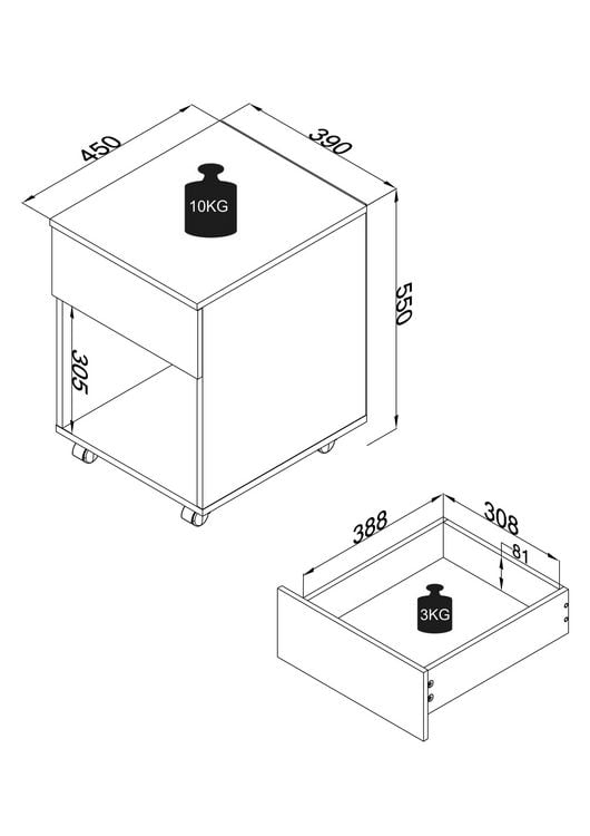 Produktbild: Rollcontainer B&uuml;rocontainer Dalosa 1 Schublade
