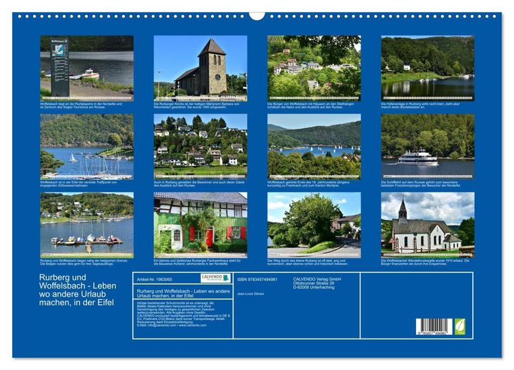 Produktbild: Rurberg und Woffelsbach - Leben wo andere Urlaub machen, in der Eifel (Wandkalender 2026 DIN A2 quer), CALVENDO Monatskalender