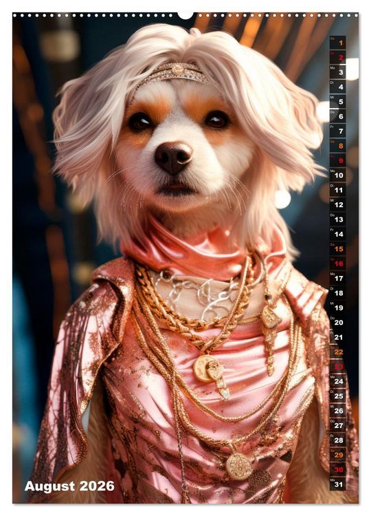 Produktbild: Stylische Hunde (Wandkalender 2026 DIN A2 hoch), CALVENDO Monatskalender