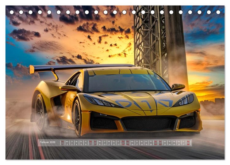 Produktbild: Fantasievolle Rennautos - Im Rausch der Geschwindigkeit (Tischkalender 2026 DIN A5 quer), CALVENDO Monatskalender
