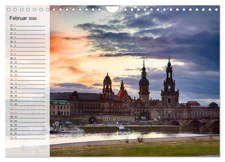 Produktbild: WUNDERVOLLES DRESDEN (Wandkalender 2026 DIN A4 quer), CALVENDO Monatskalender