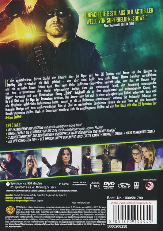 Produktbild: Arrow - Staffel 3 [5 DVDs]