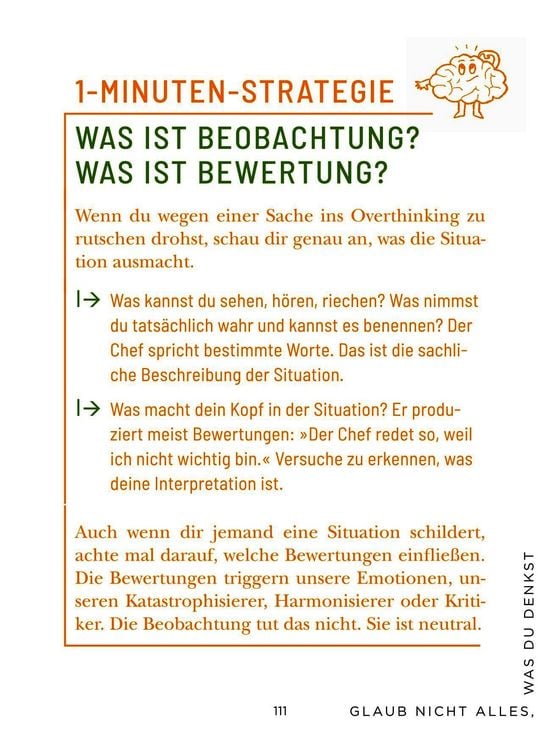 Produktbild: Die 1-Minuten-Strategie gegen Overthinking